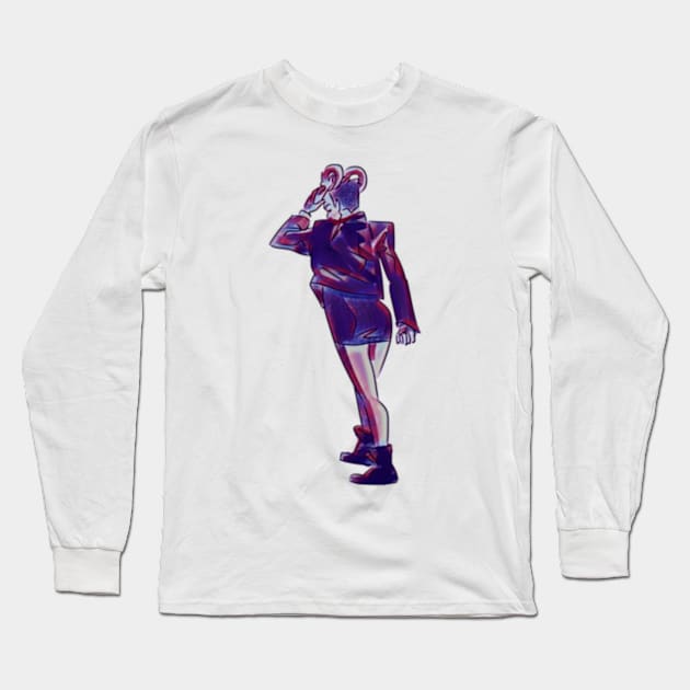 Taking Off The Mask Long Sleeve T-Shirt by dammitfranky